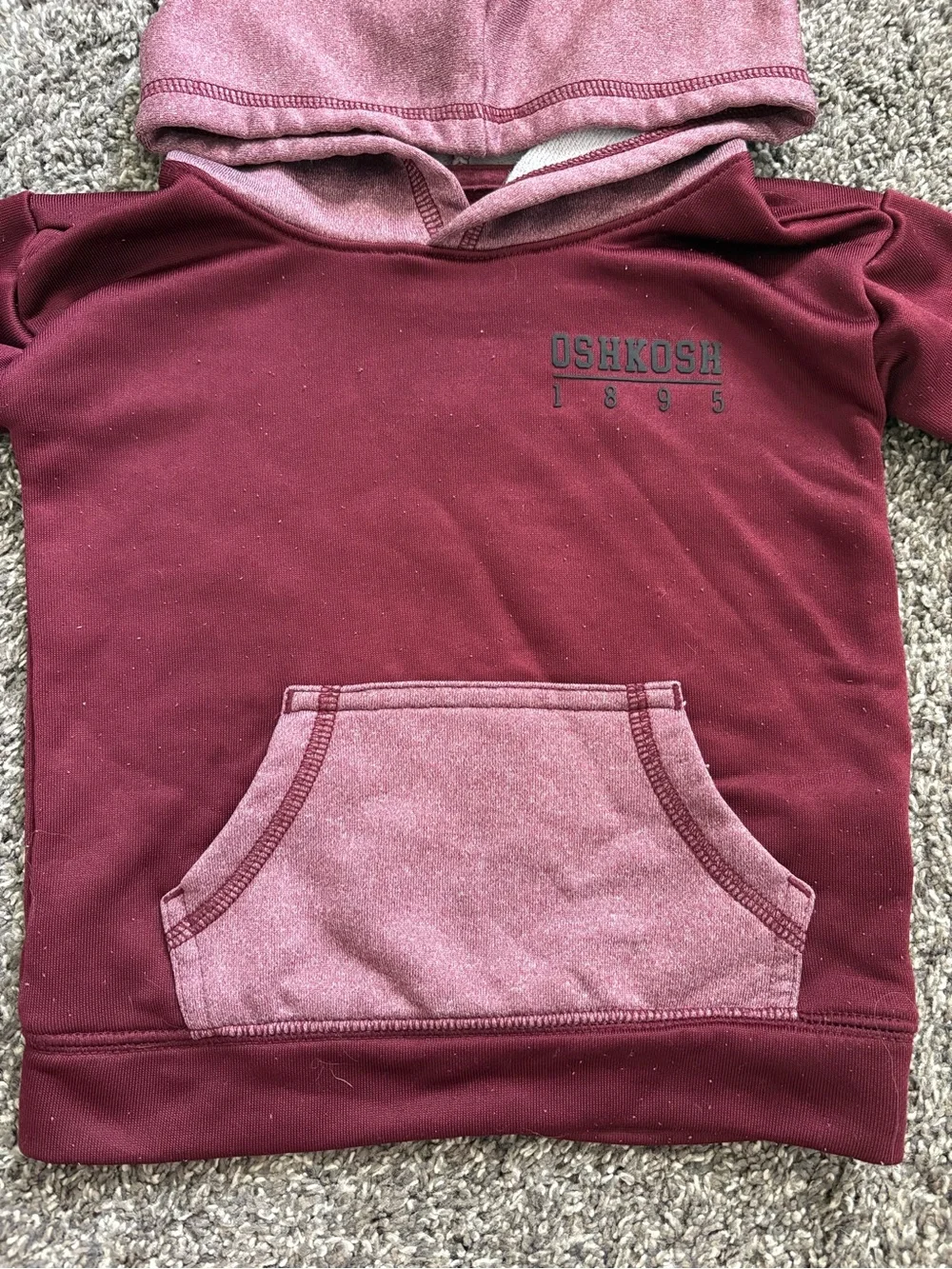 OshKosh B'gosh Maroon Hoodie with Light Red Accents